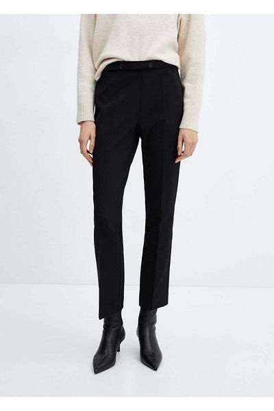MANGO Woman Straight-cut trousers with belt