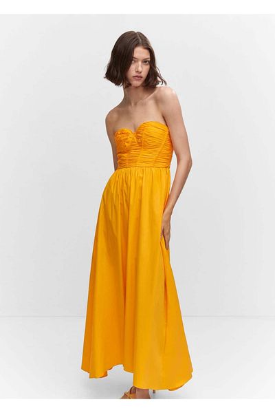 MANGO Woman Φόρεμα κορσέ με φουσκωτό