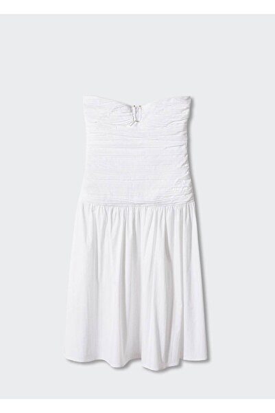 MANGO Woman Metalik Detaylı Drape Elbise