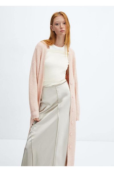 MANGO Woman Long cardigan with buttons
