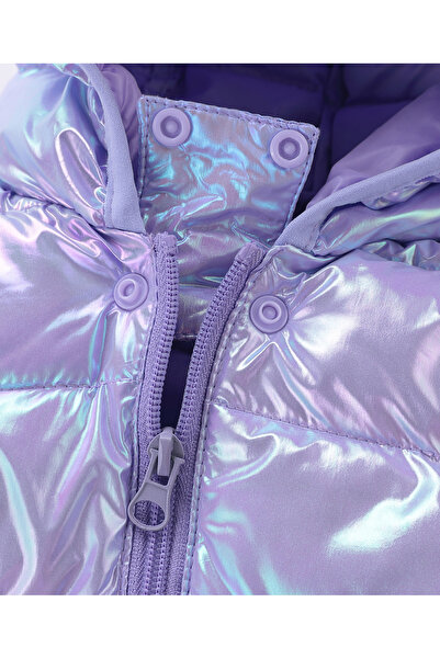SAPS Full Sleeves Hooded Solid 3D Ears Detail Padded Jacket & Pants/Co-ord Set - Lavender