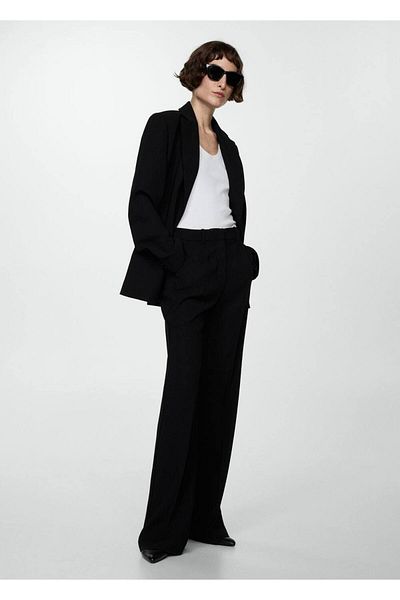 MANGO Woman Flared Fabric Trousers