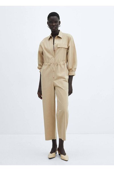MANGO Woman Buttoned Long Jumpsuit