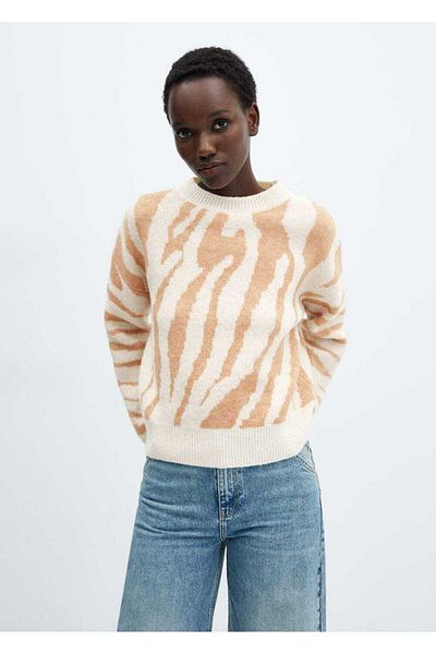 MANGO Woman Pulover din tricotaje cu model animal