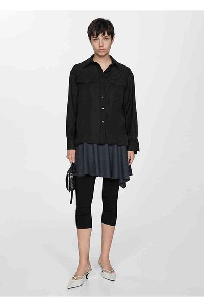 MANGO Woman Modal Shirt - Chest Pocket