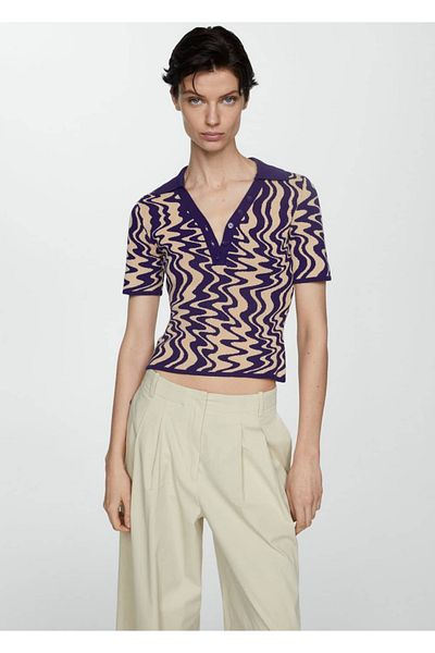 MANGO Woman Pulover cu gât polo