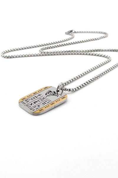 Solfera Horus Ancient Egypt Mythological Guardian Eagle Symbol Steel Chain Men Necklace Q0955