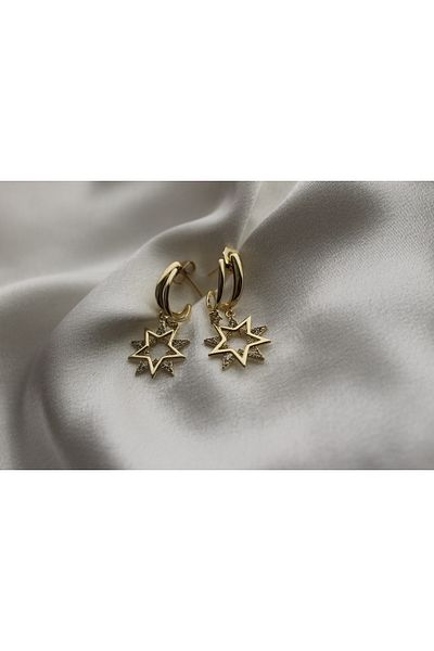 Nenya Vip Steel Zircon Stone Processing Bilateral Look Double Star Earrings