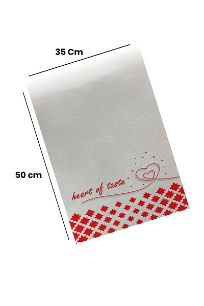 Valerine Life Inima roșie a gustului - Prosoape de mână albe pentru bucătărie și brutărie 100% bumbac 35x50cm 2 buc.