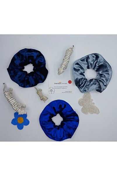 AYSE AGDAS مجموعة من 3 قطع باللون الأزرق المخملي