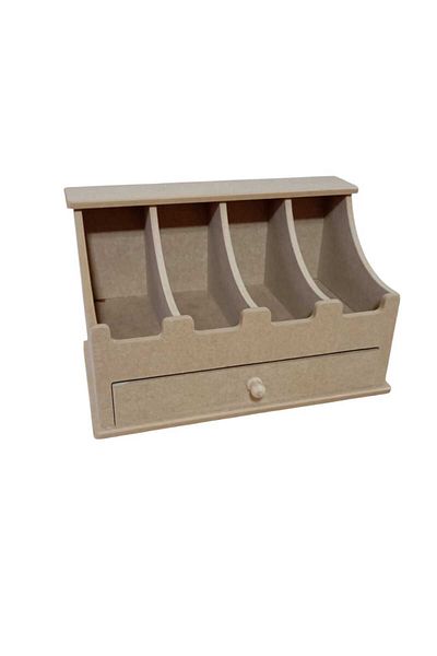 st koleksiyon hobi antika Mdf 4 Compartment, Box with Drawer, Organizer