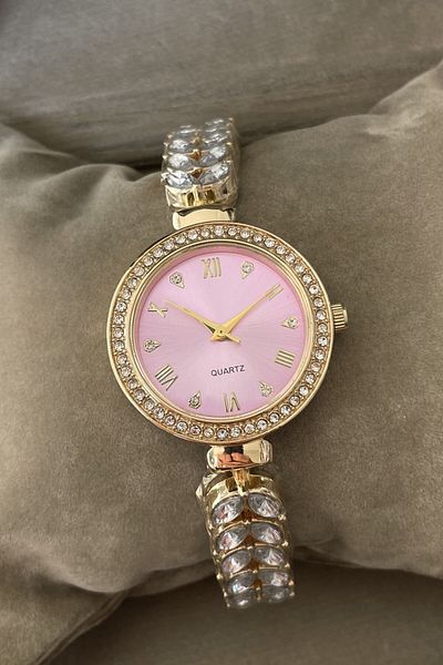 Leerybee Nla-210 Model Leaf Stone Detailed Women's Wristwatch