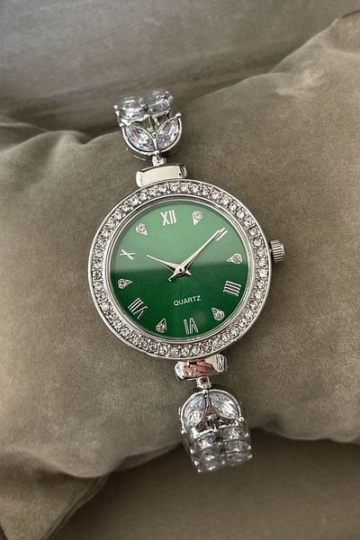 Leerybee Nla-210 Model Leaf Stone Detailed Women's Wristwatch