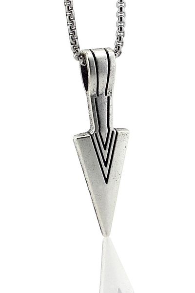 Solfera Nordic Viking Mythological Spearhead Steel Chain Metal Necklace Q0938