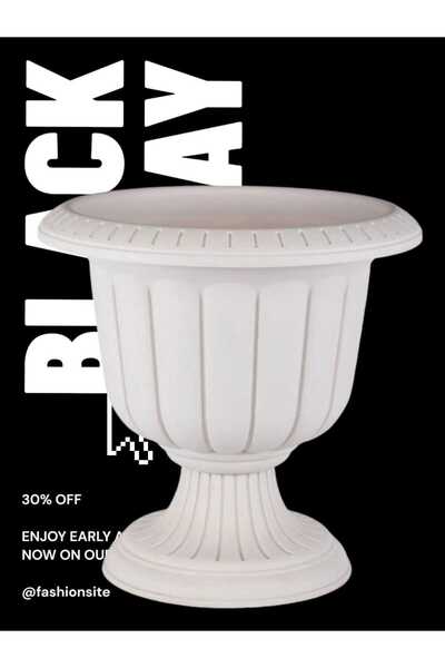 CANBOTANİK Nergis saksı 6 litre kırık beyaz kapıonu saksısı