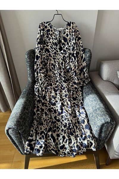 Natavanbutık Leopard Print Relaxed Fit Dress