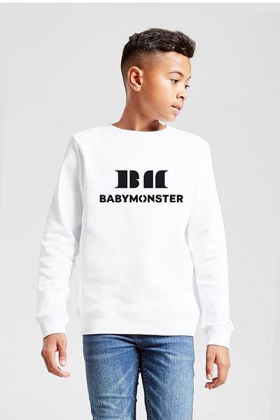 Tshirthane Babymonster Logo Λευκό Παιδικό φούτερ 2ip
