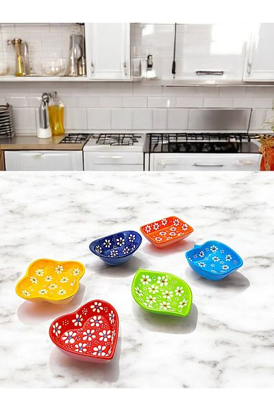 sharp&art Garden of Papaya - 6 Different Colors and Shapes of Breakfast, Sauce Bowl and Jam Bowls