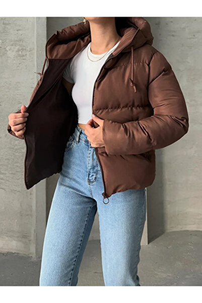 MEYASU Dámská černá bunda Puffer s kapucí