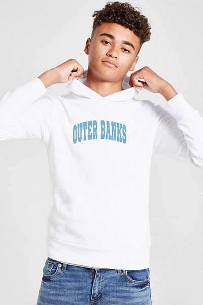 Tshirthane Hanorac cu glugă 3ip pentru copii Outer Banks Letter White