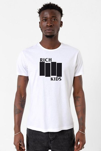 Tshirthane Ανδρικό μπλουζάκι G-Dragon Rich Kids White Cycling