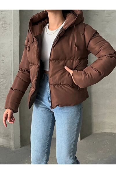 MEYASU Dámská černá bunda Puffer s kapucí