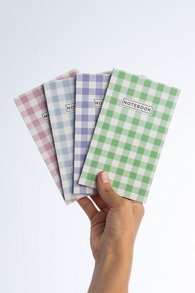 Fly Notes Set caiete cu carouri 10-15 cm 64 pagini - Mini caiet pentru școală și cadou, seria Plaid
