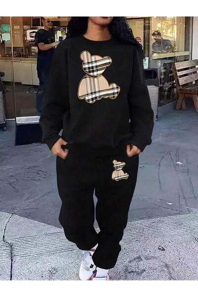 LUNAVISTA Bear 9 Printed Unisex Oversize Tracksuit Set