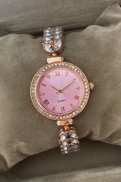 Leerybee Nla-210 Model Leaf Stone Detailed Women's Wristwatch