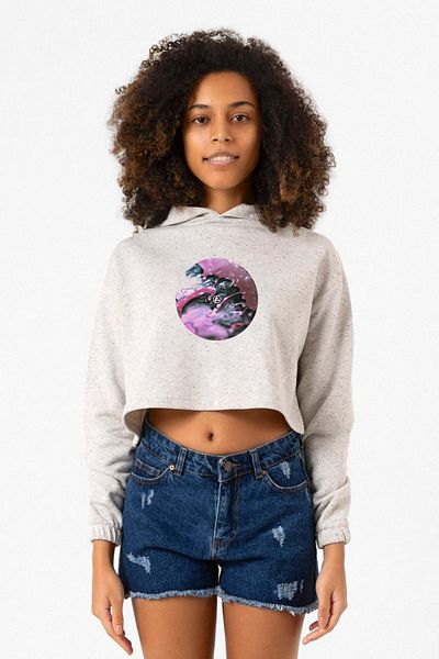 Tshirthane Linkin Park White Gray Hooded Women's Crop Top