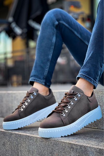 BOA Ba0505 Hook Lace-Up Brown White Sole Casual Shoes