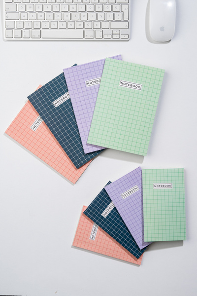 Fly Notes 8'li Kareli Defter Seti 64 Sayfa Okul Defteri 13x20 cm 10x15 cm Square Series