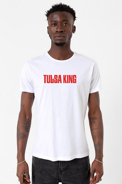 Tshirthane Ανδρικό μπλουζάκι ποδηλασίας Tulsa King Lettern White