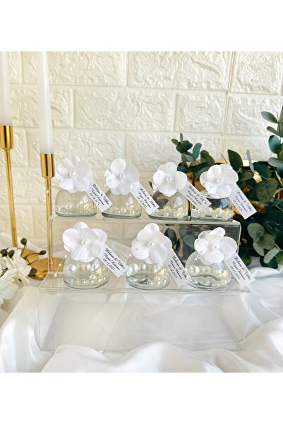 Gami Handmade Islak Dokulu Ortanca Süslemeli Kubbe Cam Şişe Incili Kolonya - ...