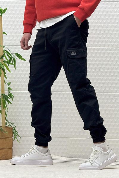 WAFRA Ανδρικό ελαστικό στη μέση Lycra Cargo Pocket Gabardine Pantalon