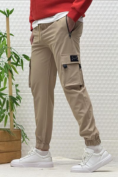 WAFRA Ανδρικό παντελόνι Jogger Seasonal με φερμουάρ Cargo Pocket