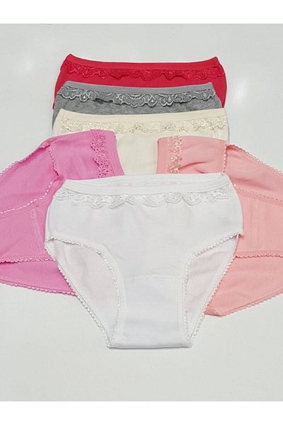 Tutku 0834 Girl's Thin Waist Pınar Bato-Slip-Panties - 12-Piece Combination