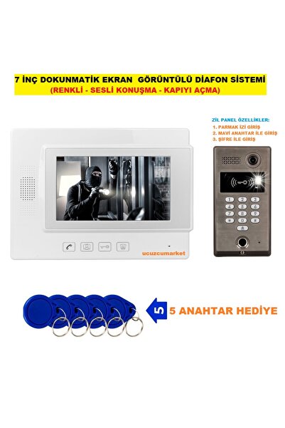 Genel Markalar 7 Inç Ekran Dokunmatik Ekran Görüntülü Diafon Sistemi (RENKLİ-...