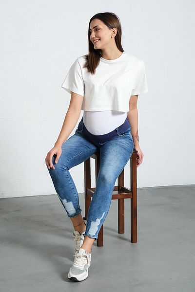 BUSA Blugi De Maternitate Skinny Blue