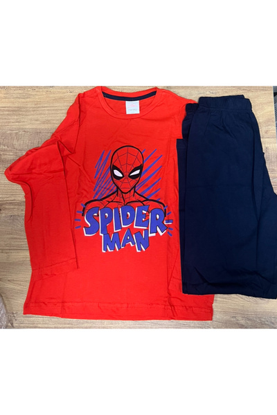 Marvel 7/8 yaş Lisanslı Örümcek Adam Spıder Man Erkek Çocuk Pijama Takımı , Penye, %100 Pamuk