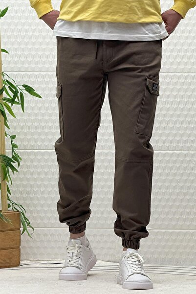 WAFRA Ανδρικό ελαστικό στη μέση Lycra Cargo Pocket Gabardine Pantalon