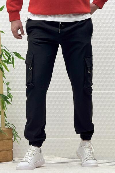 WAFRA Men's Cargo Pocket Zippered Parachute Seasonal Jogger Pants