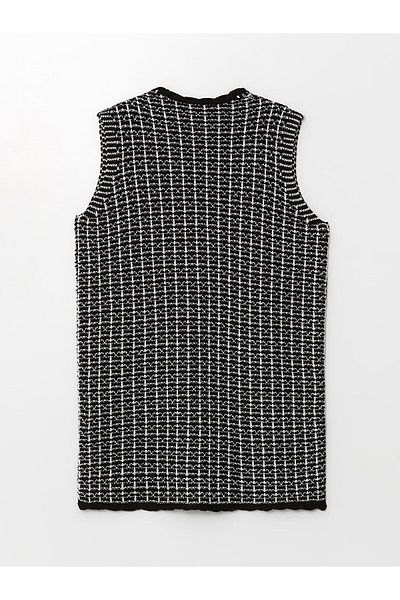 LC Waikiki Lcwk V-Neck Plaid Women's Knitwear Vest