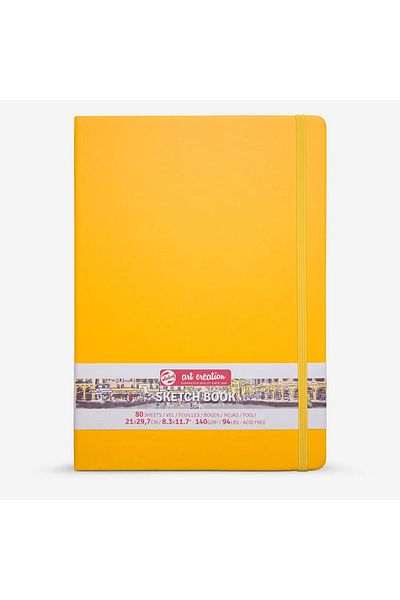 Talens Yellow Art Creation Sketch Book - 21X30Cm, 140Gr, 80Yp Hard Cover Sketchbook Rt 9314113 M