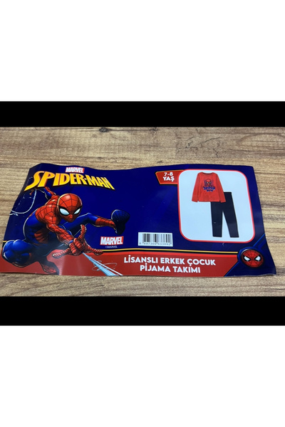 Marvel 7/8 yaş Lisanslı Örümcek Adam Spıder Man Erkek Çocuk Pijama Takımı , Penye, %100 Pamuk