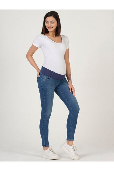 BUSA Blugi Skinny Maternitate Albastru