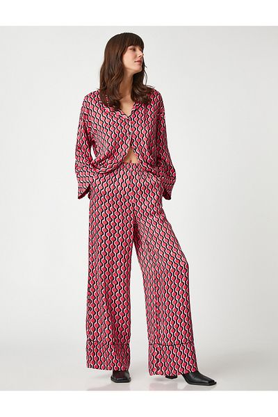 Koton Palazzo Trousers with Pockets and Elastic Waist