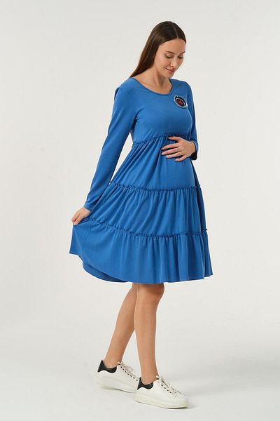 BUSA Rochie de Maternitate Casual Volane Fustă Albastra