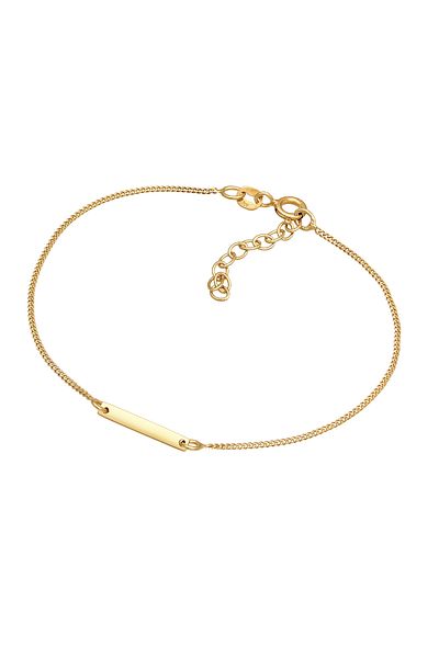 ELLI Damenarmband – flache Platte, 925er Sterlingsilber, kann individuell angepasst werden