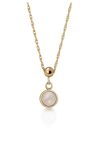 ELLI Colier Colier Cu piatră Dama pandantiv Lanț de zale Granat Cabochon Tăiat Roșu 925 Sterling Sil